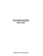 Zanussi DW927 Instruction Booklet preview