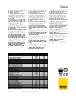 Предварительный просмотр 2 страницы Zanussi easySteamPlus 237505 Specifications