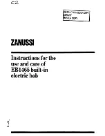 Preview for 1 page of Zanussi EB1465 Instructions For The Use And Care