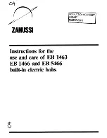 Preview for 1 page of Zanussi EB5466 Instructions For The Use And Care