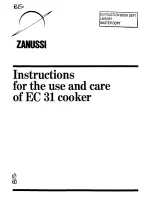 Предварительный просмотр 1 страницы Zanussi EC 31 Instructions For The Use And Care