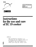 Zanussi EC19 Instructions For The Use And Care preview