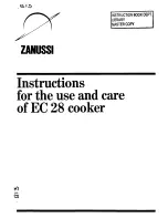 Zanussi EC28 Instructions For The Use And Care preview