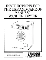 Zanussi EWD 1057 Instructions For The Use And Care preview