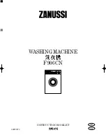 Предварительный просмотр 1 страницы Zanussi F906CN Instruction Booklet