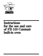 Zanussi FB 510 Instructions For The Use And Care предпросмотр