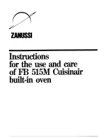 Предварительный просмотр 1 страницы Zanussi FB 515M Instructions For Use Manual