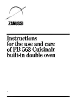 Zanussi FB 563 Instructions For The Use And Care предпросмотр