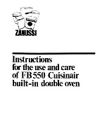 Предварительный просмотр 1 страницы Zanussi FB550 Use And Care Instructions Manual