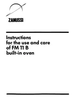 Предварительный просмотр 1 страницы Zanussi FM11B Use And Care Instructions Manual