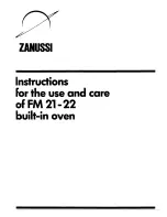 Предварительный просмотр 1 страницы Zanussi FM21 Use And Care Instructions Manual