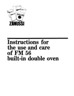 Предварительный просмотр 1 страницы Zanussi FM56 Use And Care Instructions Manual