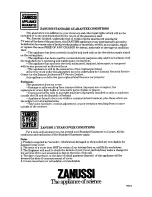 Предварительный просмотр 12 страницы Zanussi FM6 Instructions For The Use And Care