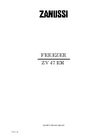 Zanussi FREEZER ZV 47 Instruction Booklet preview