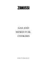 Zanussi Gas and mixed fuel cookers Instruction Booklet preview