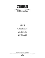 Zanussi GAS COOKER ZCG 640 Instruction Booklet preview