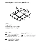 Preview for 4 page of Zanussi GAS HOB ZGG 659 Instruction Booklet