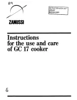 Zanussi GC 17 Instructions For The Use And Care preview
