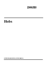 Preview for 1 page of Zanussi Hobs Operating And Installation Manual