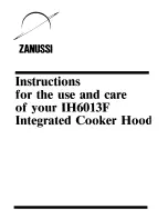 Предварительный просмотр 1 страницы Zanussi IH6013F Instructions For The Use And Care