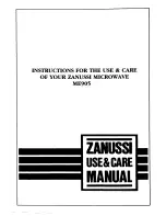 Zanussi ME905 Use And Care Instructions Manual preview