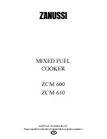 Zanussi MIXED FUEL COOKER ZCM 600 Instruction Booklet preview