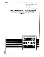 Zanussi MM900 Use And Care Instructions Manual предпросмотр