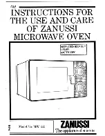 Предварительный просмотр 1 страницы Zanussi MW 152 Instructions For Use And Care Manual