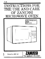 Zanussi MW 185 Instructions For Use And Care Manual предпросмотр