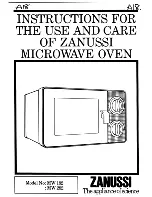 Zanussi MW182 Use And Care Instructions Manual preview