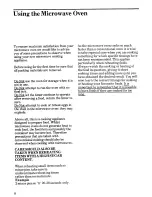 Preview for 8 page of Zanussi MW522D Use And Care Instructions Manual