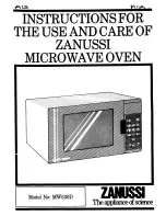 Preview for 1 page of Zanussi MW530D Use And Care Instructions Manual