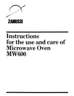 Предварительный просмотр 1 страницы Zanussi MW600 Use And Care Instructions Manual