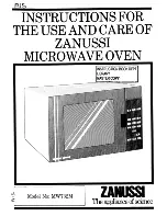 Zanussi MW732M Instructions For The Use And Care предпросмотр