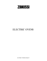 Preview for 1 page of Zanussi Oven Instruction Booklet