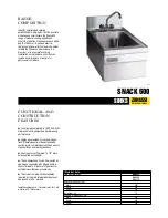 Preview for 1 page of Zanussi Professional Snack 600 Specification Sheet