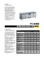 Preview for 1 page of Zanussi PT 3 Series Specifications