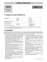 Preview for 1 page of Zanussi T 632 Instruction Book