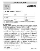 Preview for 1 page of Zanussi T 732 Instruction Book