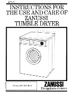 Предварительный просмотр 1 страницы Zanussi TD 101/A Instructions For Use And Care Manual