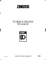 Preview for 1 page of Zanussi TD 4100 W Instruction Booklet