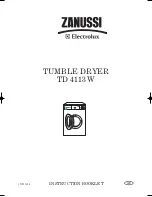 Preview for 1 page of Zanussi TD 4113 W Instruction Booklet