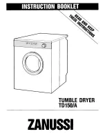 Предварительный просмотр 1 страницы Zanussi TD150/A Instruction Booklet