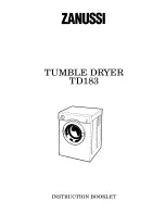 Zanussi TD183 Instruction Booklet preview