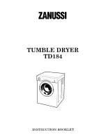 Preview for 1 page of Zanussi TD184 Instruction Booklet