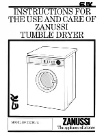 Zanussi TE 301 Instructions For Use And Care Manual preview