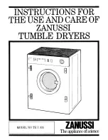 Предварительный просмотр 1 страницы Zanussi TEi935 Instructions For The Use And Care