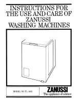 Предварительный просмотр 1 страницы Zanussi TL1033 Instructions For The Use And Care