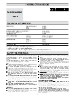 Preview for 1 page of Zanussi TS653 Instruction Book