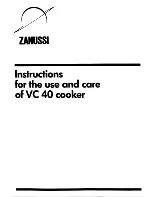 Zanussi VC 40 Instructions For The Use And Care preview